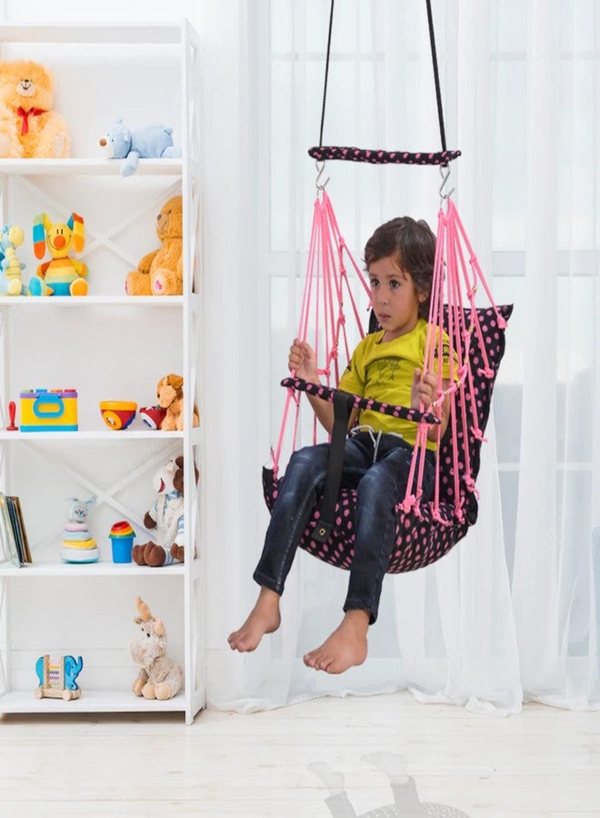 BOFFLE كرسي أرجوحة قطني من بوفل للأطفال الرضع، قابل للطي والغسل، من عمر سنة إلى 3 سنوات، مزود بحزام أمان، مناسب للمنزل والحديقة. أرجوحة للأطفال. مقاس المقعد والظهر 16 × 16 بوصة. - Image 1